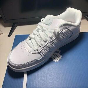 Brand new K Swiss all white court palisades.